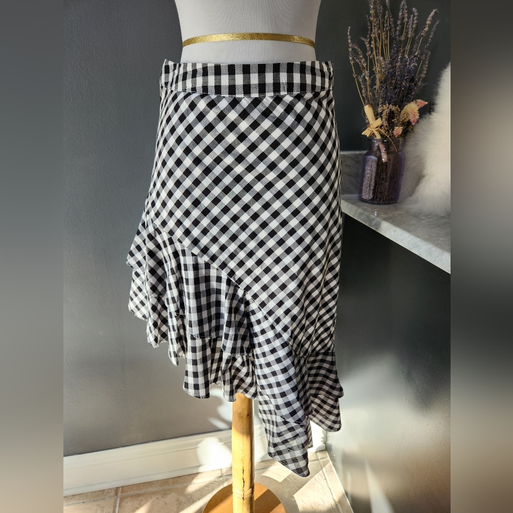 A New Day Black and White Checkered Women's Skirt Size 2